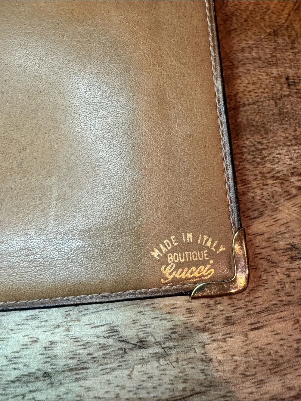 Gucci Monogram Canvas and Leather Bi-Fold Wallet with Gold Accent